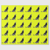 Greenish Yellow Howling Gray Wolf Geschenkpapier (Flach)