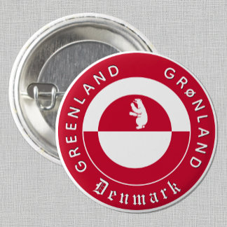 Greenland Button, Patriotic, Greenland Flag Button