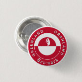 Greenland Button, Patriotic, Greenland Flag Button (Vorne & Hinten)