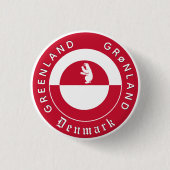 Greenland Button, Patriotic, Greenland Flag Button (Vorderseite)