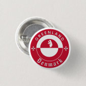 Greenland Button, Polar Bear, Greenland Flag Button (Vorne & Hinten)