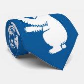 Greenland Emblem Tie, Blue, Large Polar Bear Krawatte (Gerollt)