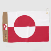 Greenland flag monogrammed / Greenland golf towel Golfhandtuch (Horizontal)