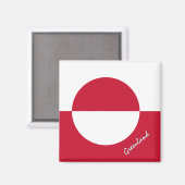 Greenland Magnet, Patriotic, Greenland Flag Magnet (Vorderseite/Rückseite)