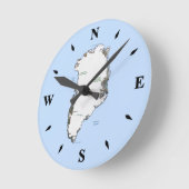 Greenland Map Clock Runde Wanduhr (Winkel)