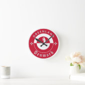Greenland Wall Clock, Bear, Greenland Flag Runde Wanduhr (Zuhause)