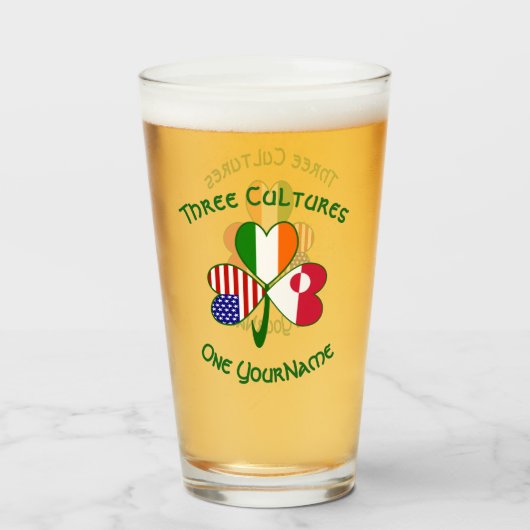 Greenlander Irish Fags Kleeblatt Personal Glas (Vorne (Gefüllt))