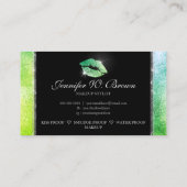 GreenLipstick Makeup Lips eleganter Luxus Visitenkarte (Rückseite)