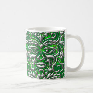 GreenMan Motiv auf grünem Satin-Druck Kaffeetasse