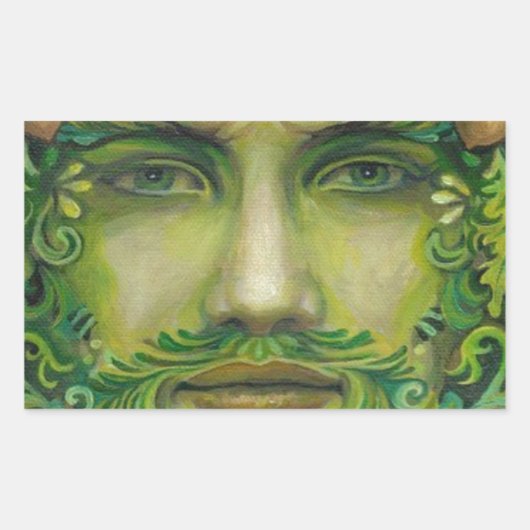 Greenman Rechteckiger Aufkleber (Vorderseite)