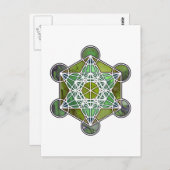 GreenMetatronCube Postkarte (Vorne/Hinten)