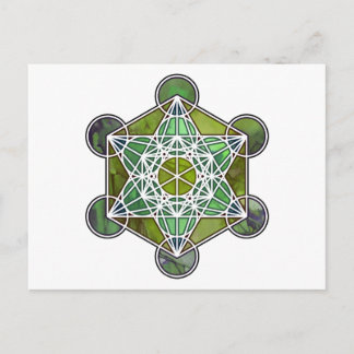 GreenMetatronCube Postkarte