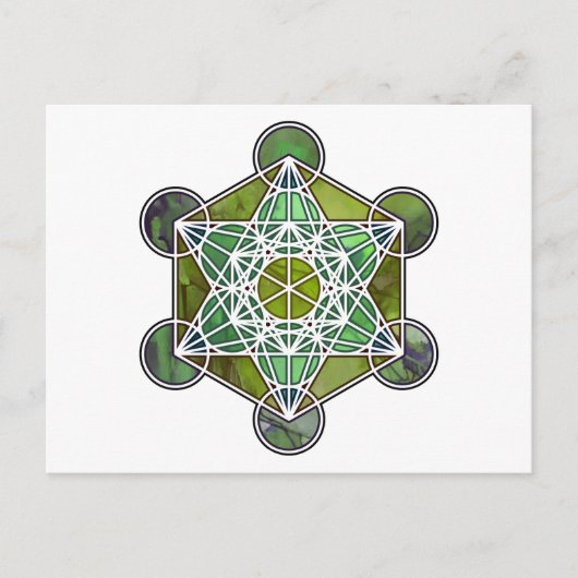 GreenMetatronCube Postkarte (Vorderseite)