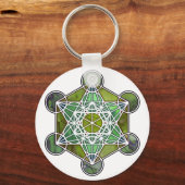 GreenMetatronCube Schlüsselanhänger (Vorderseite)