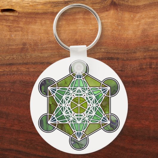 GreenMetatronCube Schlüsselanhänger (Vorderseite)