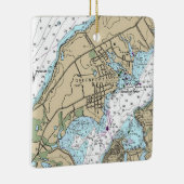 Greenport NY Nautical Chart Christmas Keramikornament (Rechts)