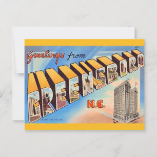 Greensboro NC Grüße Postkarte
