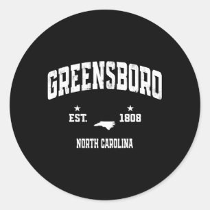Greensboro North Carolina Nc Flag Athletic Throwba Runder Aufkleber