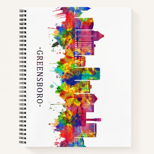 Greensboro North Carolina Skyline Notizblock (Vorderseite)