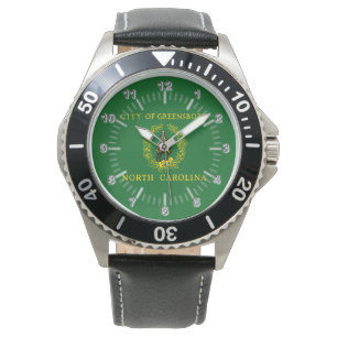 Greensboro (North Carolina) Stadtflagge Watch Armbanduhr