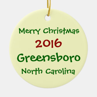 GREENSBORO-NORTH CAROLINA-WEIHNACHTSverzierung Keramik Ornament