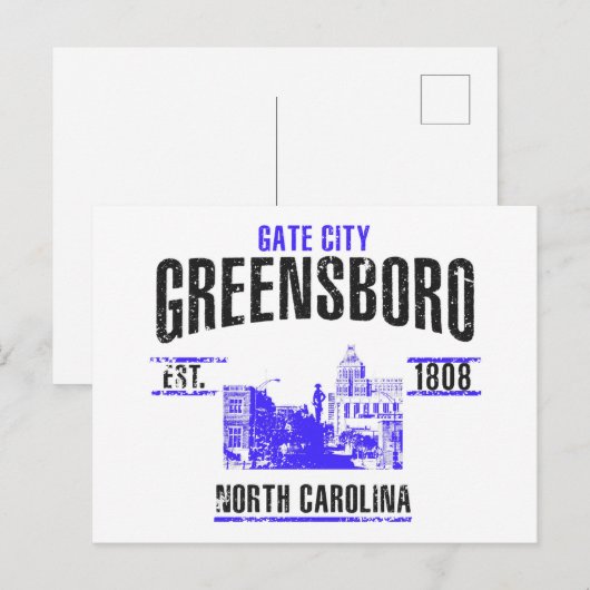 Greensboro Postkarte (Vorne/Hinten)