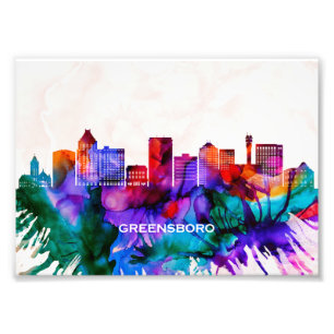 Greensboro Skyline Fotodruck