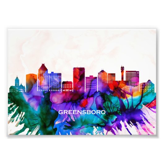 Greensboro Skyline Fotodruck (Vorne)
