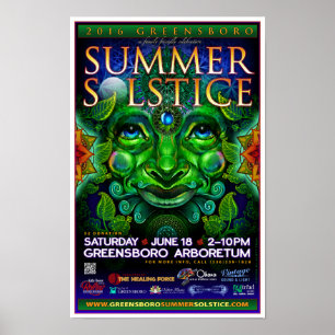 Greensboro Sommer-Sonnenwende 2016 Souvenir Poster