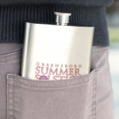 Greensboro Summer Solstice Farbenfrohe Branding Flachmann (Beispiel)