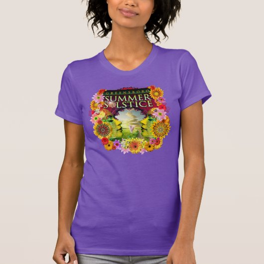 Greensboro Summer Solstice Festival Lila T-Shirt (Vorderseite)