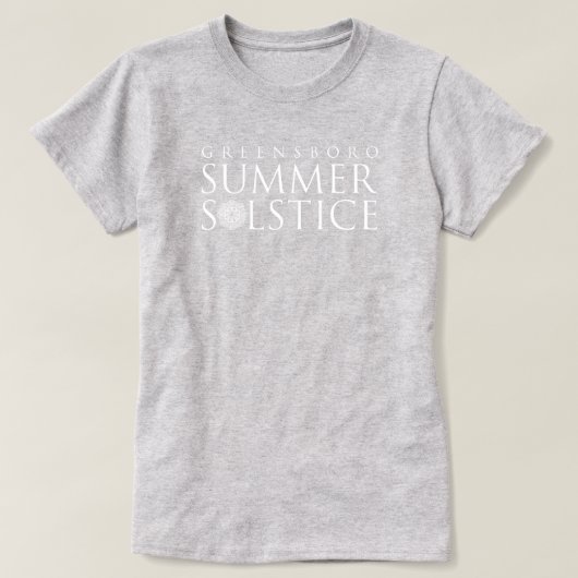 Greensboro Summer Solstice Simple Heathered Gray T-Shirt (Design vorne)