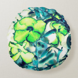 Greensche Blume aus Farbveränderungen Rundes Kissen