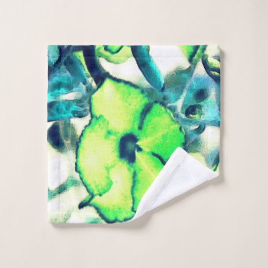 Greensche Blume durch Farbveränderungen Badhandtuch Set (Waschlappen)