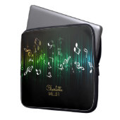 Greensche Musiknoten und Individuelle Name Laptopschutzhülle (Vorderseite Links)