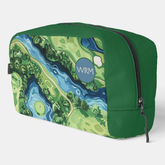 Greenside Getaway: Golfers Mit Monogramm Dopp-Kit Waschbeutel (Rechte Ecke)