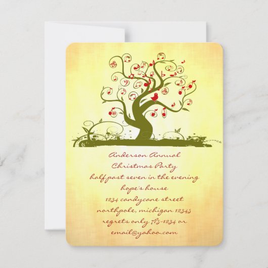 GreenT Free Bird Gold Weihnachtsessen einladen Einladung (Vorderseite)