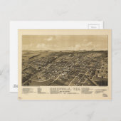 Greenville Hunt Landkreis Texas Map (1886) Postkarte (Vorne/Hinten)