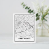 Greenville Map Postkarte (Stehend Vorderseite)