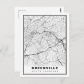 Greenville Map Postkarte (Vorne/Hinten)