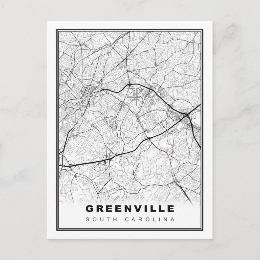 Greenville Map Postkarte (Vorderseite)