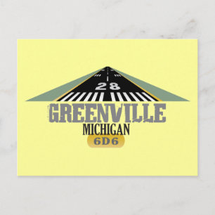 Greenville MI - Airport Runway Postkarte