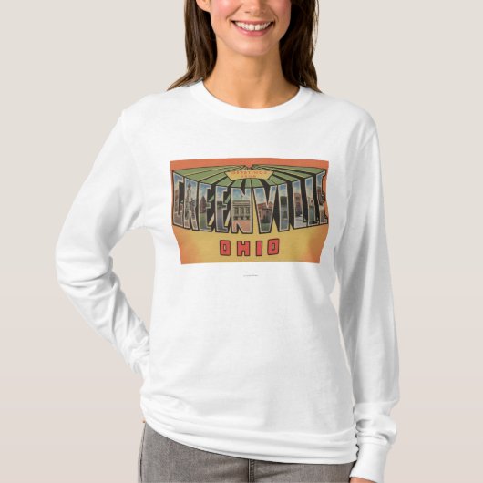 Greenville, Ohio - große Buchstabe-Szenen T-Shirt (Vorderseite)