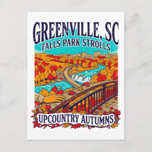 Greenville SC Falls Park Spaziergänge Upcountry He Postkarte
