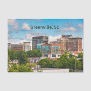 Greenville, South Carolina, Downtown Gebäude Seidenpapier