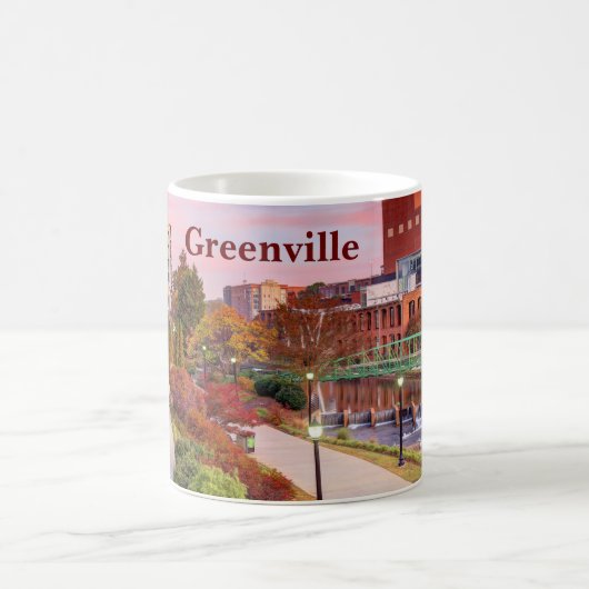 Greenville, South Carolina, Fall Sunset, Downtown Kaffeetasse (Mittel)