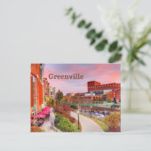 Greenville, South Carolina, Fall Sunset, Downtown Postkarte (Stehend Vorderseite)
