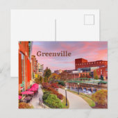 Greenville, South Carolina, Fall Sunset, Downtown Postkarte (Vorne/Hinten)