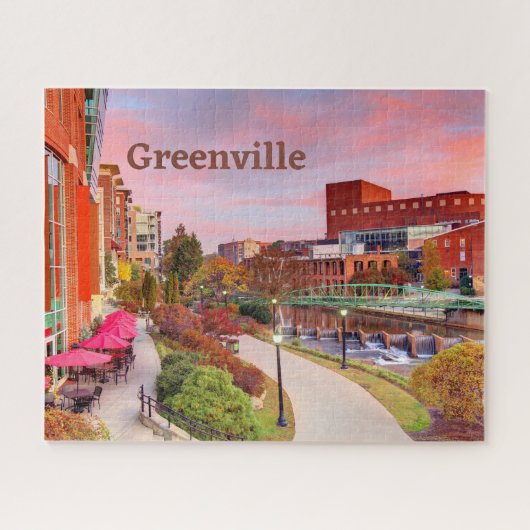Greenville, South Carolina, Fall Sunset, Downtown Puzzle (Horizontal)
