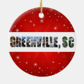 Greenville South Carolina Fotos Weihnachten Keramik Ornament (Hinten)
